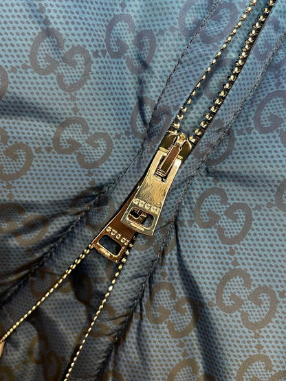 Gucci Printed Poplin Tech Down Jacket "Gradient Blue"