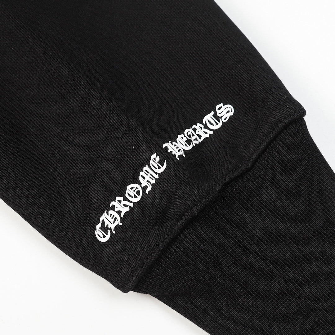 Chrome Hearts Zip-Up Hoodie "Black-Red-White"