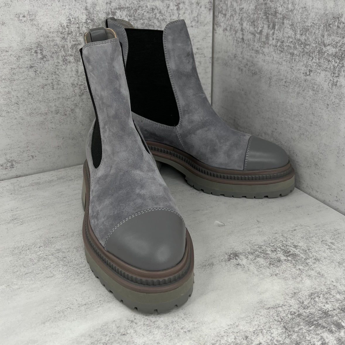 Chanel Chelsea Boots "Grey-Black"