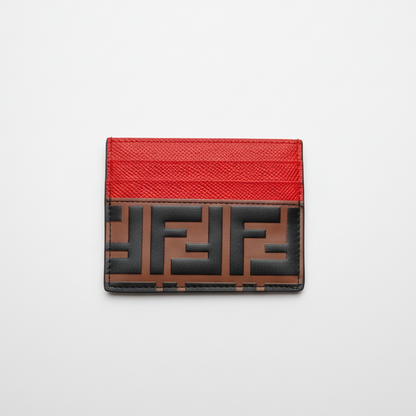 Fendi FF Logo Leather Card Holder