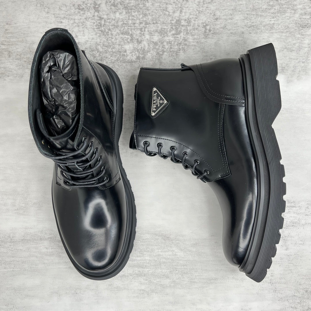 Prada Brushed Leather Boots
