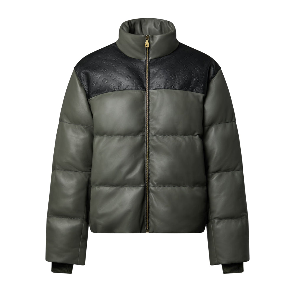 Louis Vuitton Leather Down Jacket "Dark Green"