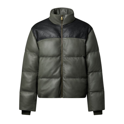 Louis Vuitton Leather Down Jacket "Dark Green"
