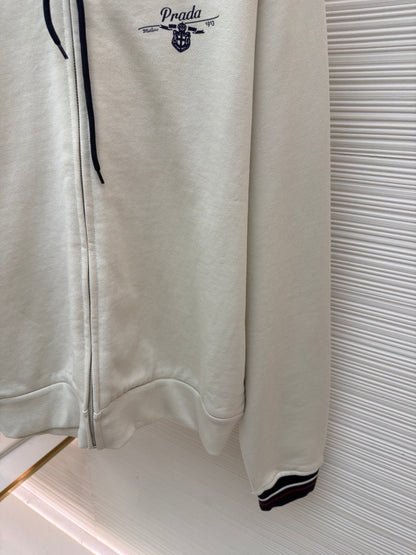 Prada Zip Hoodie "White"