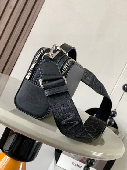 Loewe Mini Crossbody Camera Bag in Satin Calfskin "Black"
