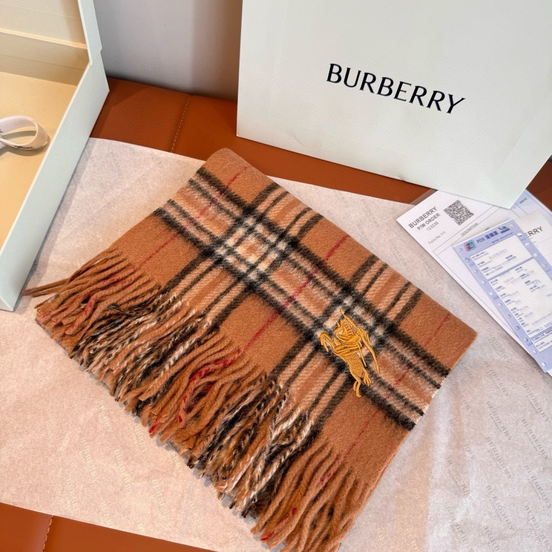 Burberry Cashmere Scarf "Beige-Black"