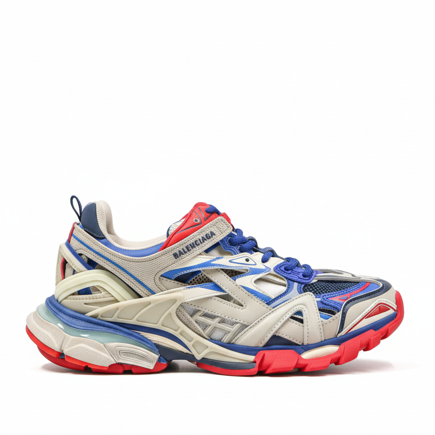 Balenciaga Track 2.0 "Beige-Blue-Red"