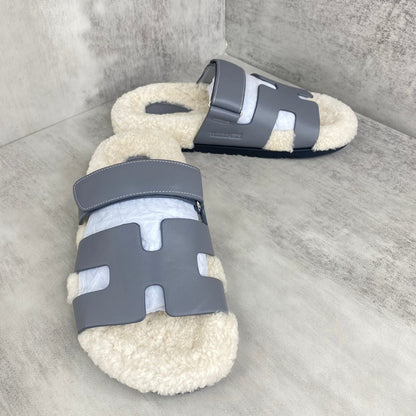 Hermes Chypre Sandals "Grey"