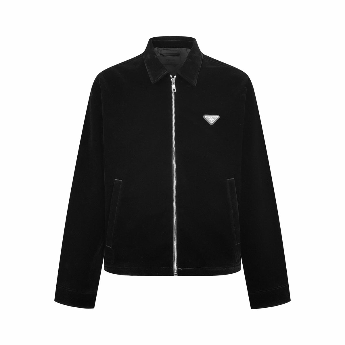 Prada Cotton Velvet Blouson Jacket "Black"