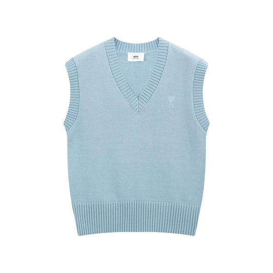 AMI Paris Ami De Coeur Sweater Vest "Pastel Blue"