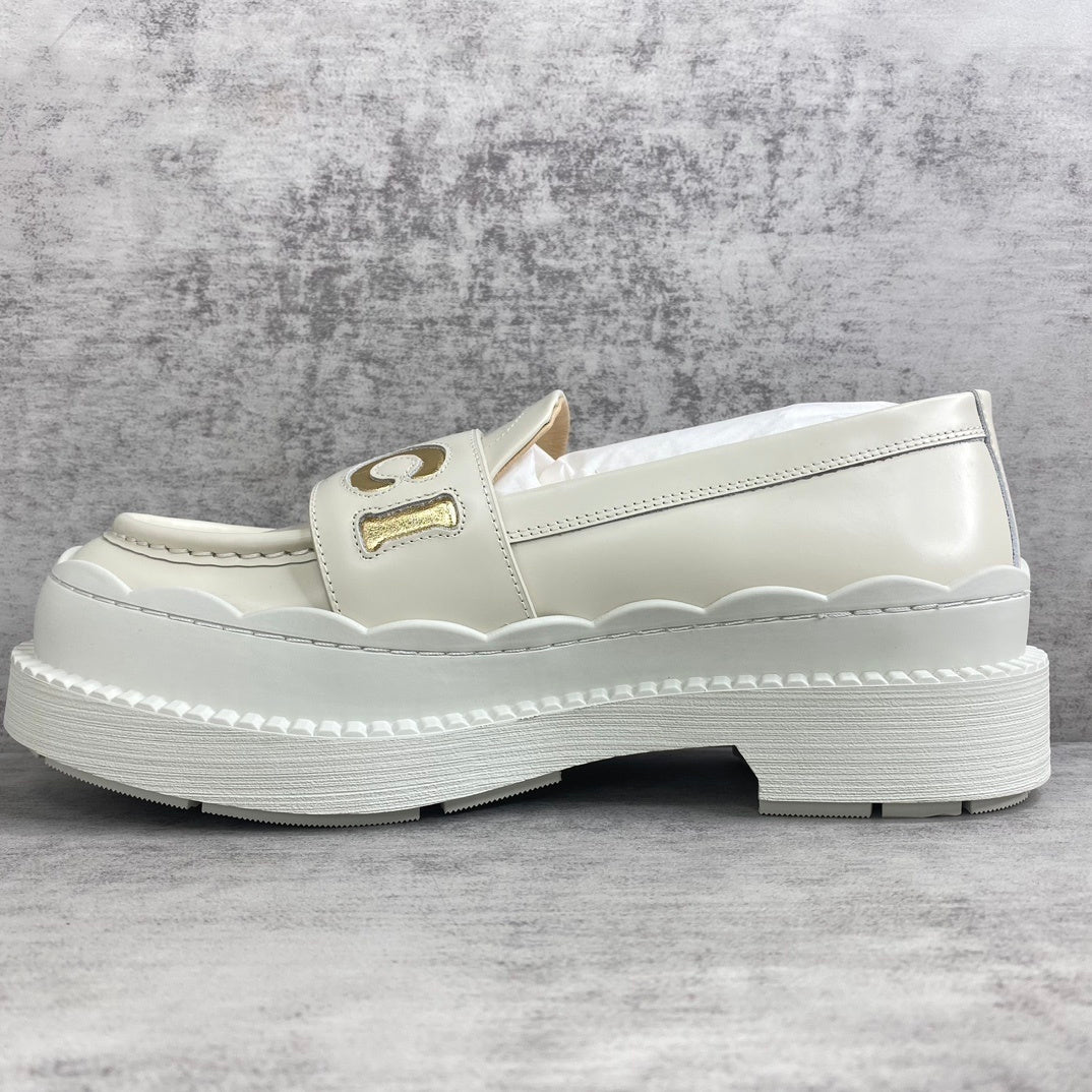 Gucci Leather Loafers "White"