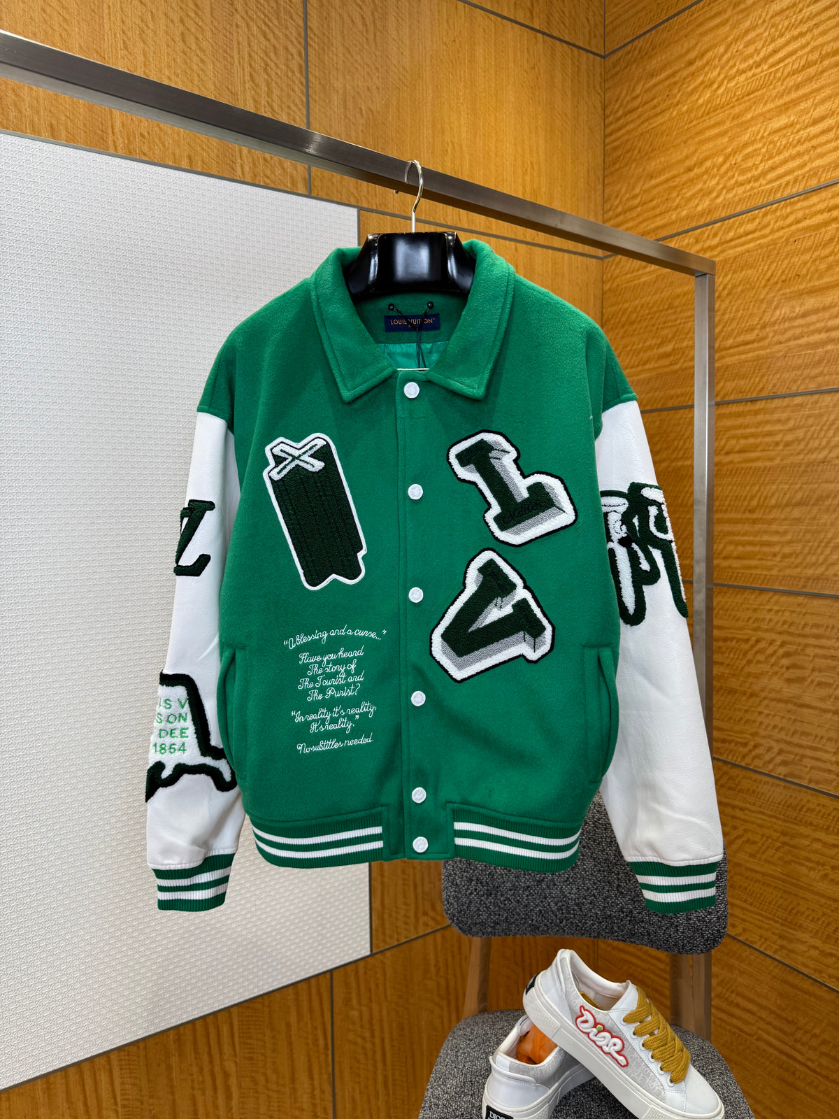 Louis Vuitton Varsity Leather Jacket "Green"