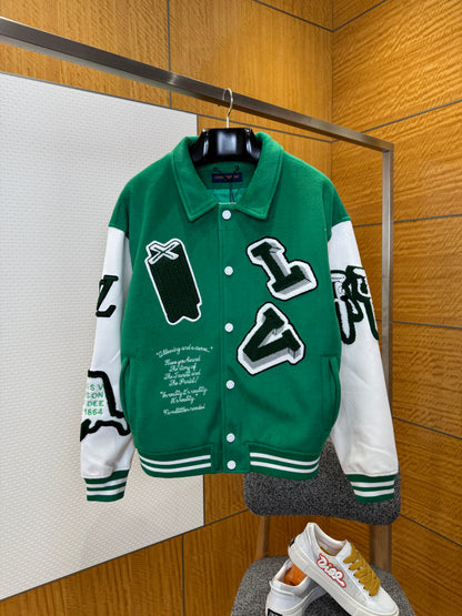 Louis Vuitton Varsity Leather Jacket "Green"