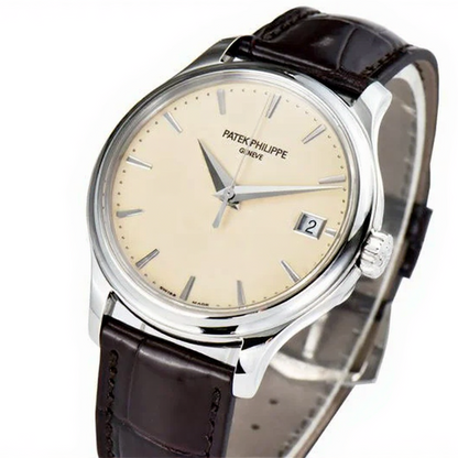 Patek Philippe Calatrava Brown Leather White Dial