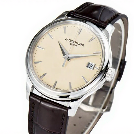 Patek Philippe Calatrava Brown Leather White Dial