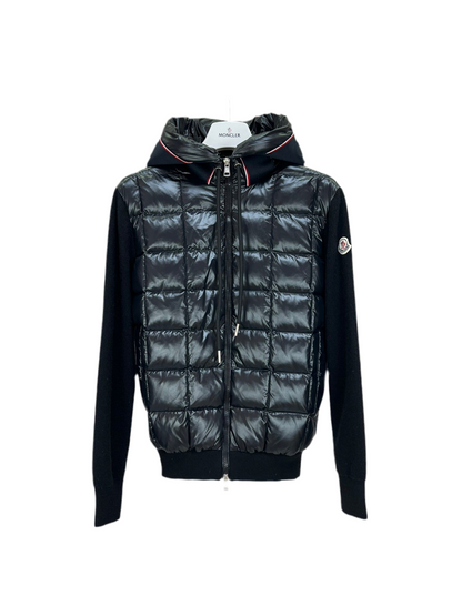 Moncler Paneled Down and Wool Jacket "Black"