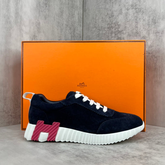 Hermes Bouncing Sneakers "Navy Blue Suede"