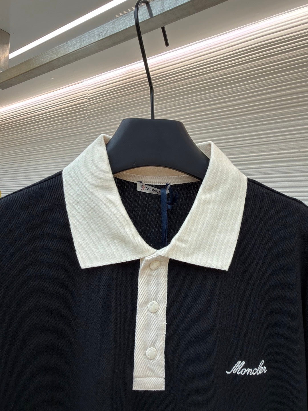 Moncler Embroidered Logo Piquet Polo T-Shirt "Black"