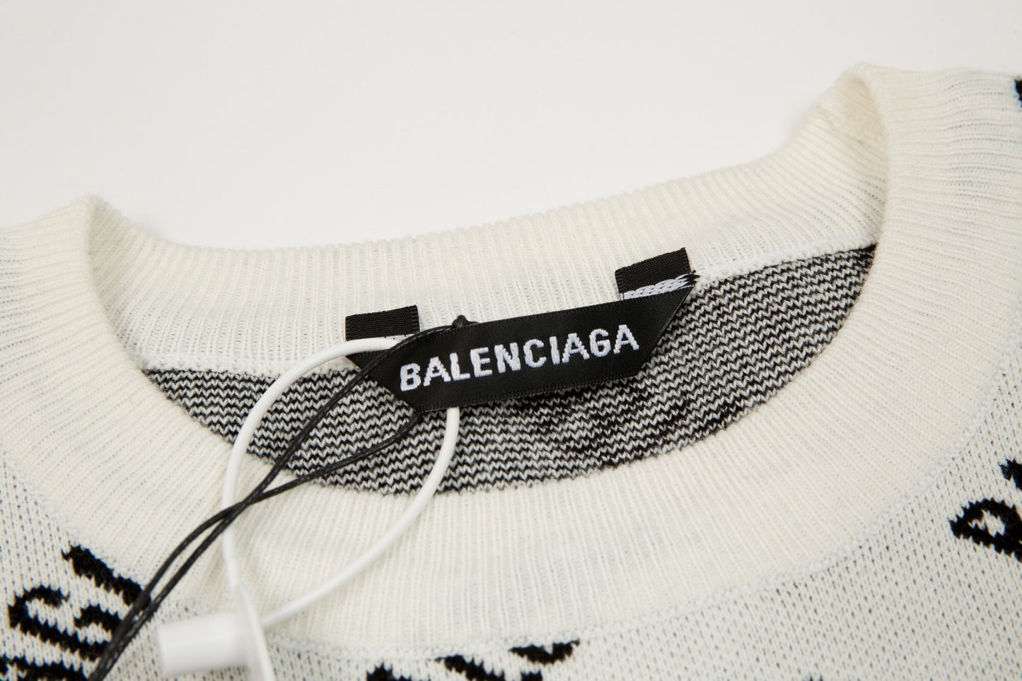 Balenciaga All-Over Logo Sweater "Beige-Black"