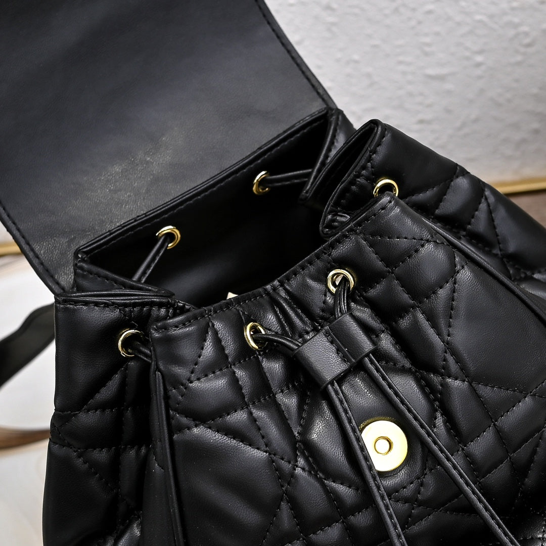 Dior Medium Dior Caro Backpack "Black Macrocannage Lambskin"