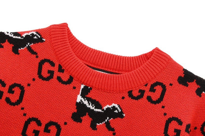 Gucci GG and Skunk Sweater "Red-Black"