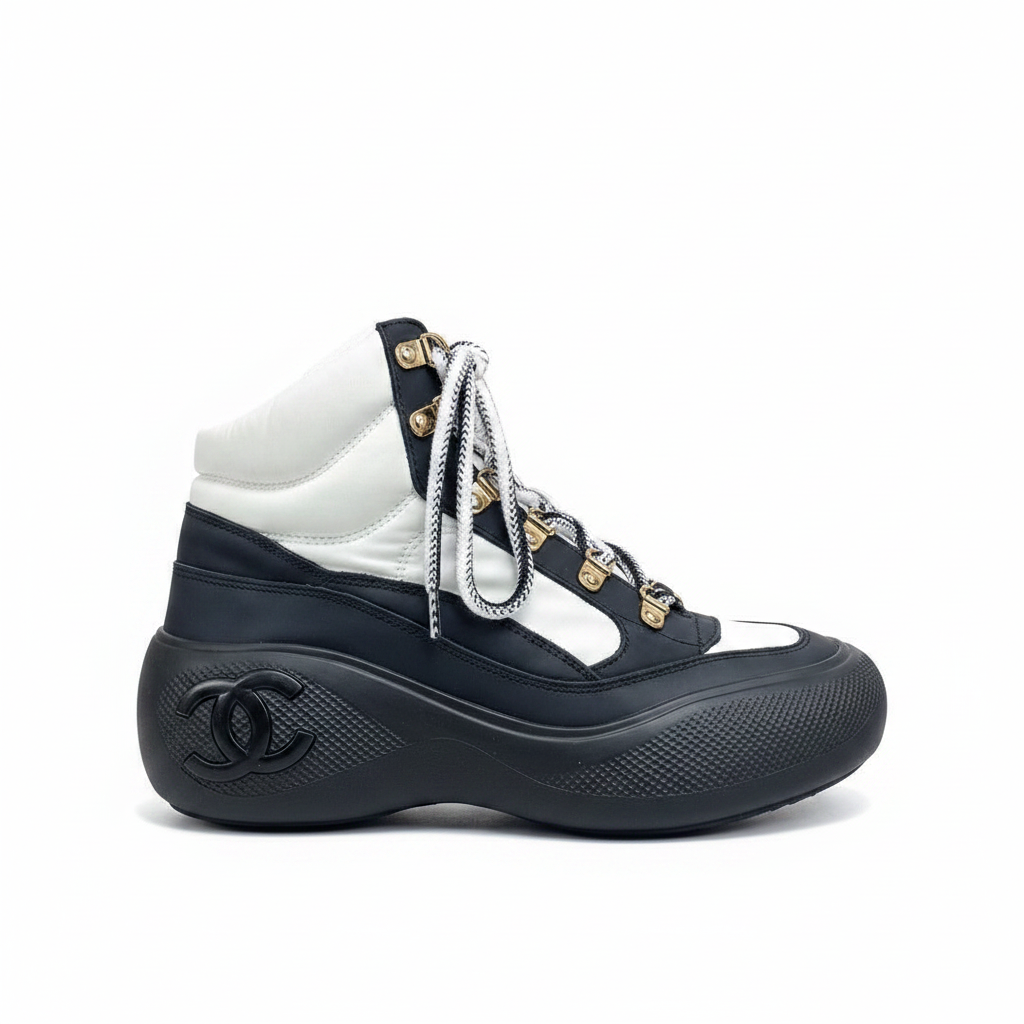 Chanel Snow Boots "Black-White Suede"