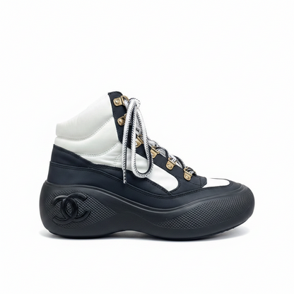 Chanel Snow Boots "Black-White Suede"