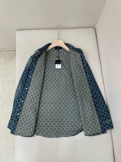 Gucci GG Cotton Denim Jacquard Shirt