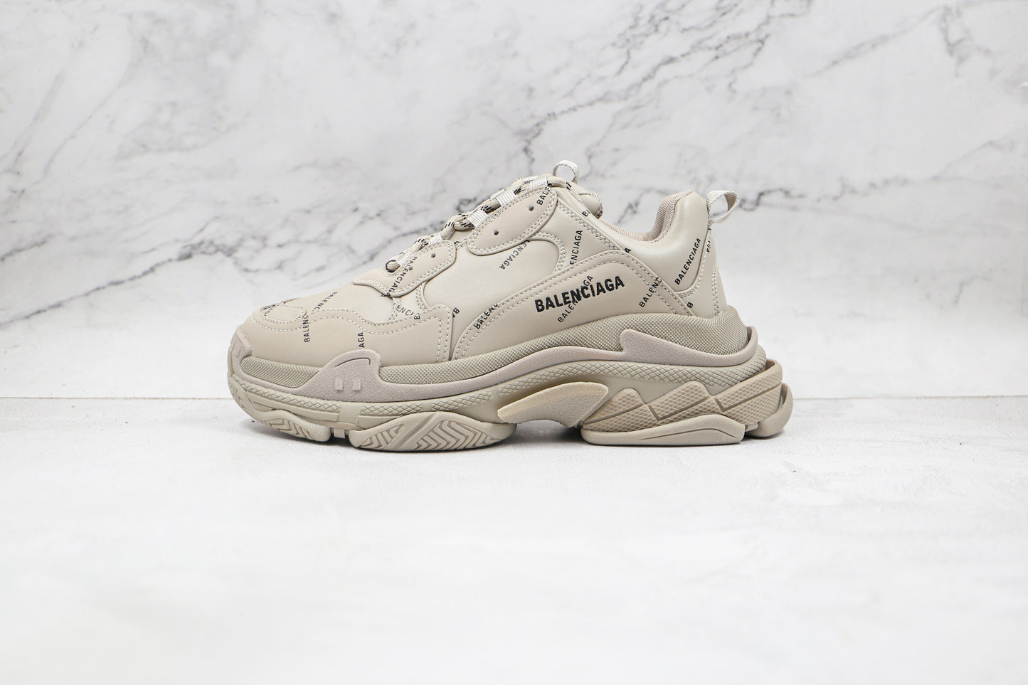 Balenciaga Triple S "Beige-All Over Logo"