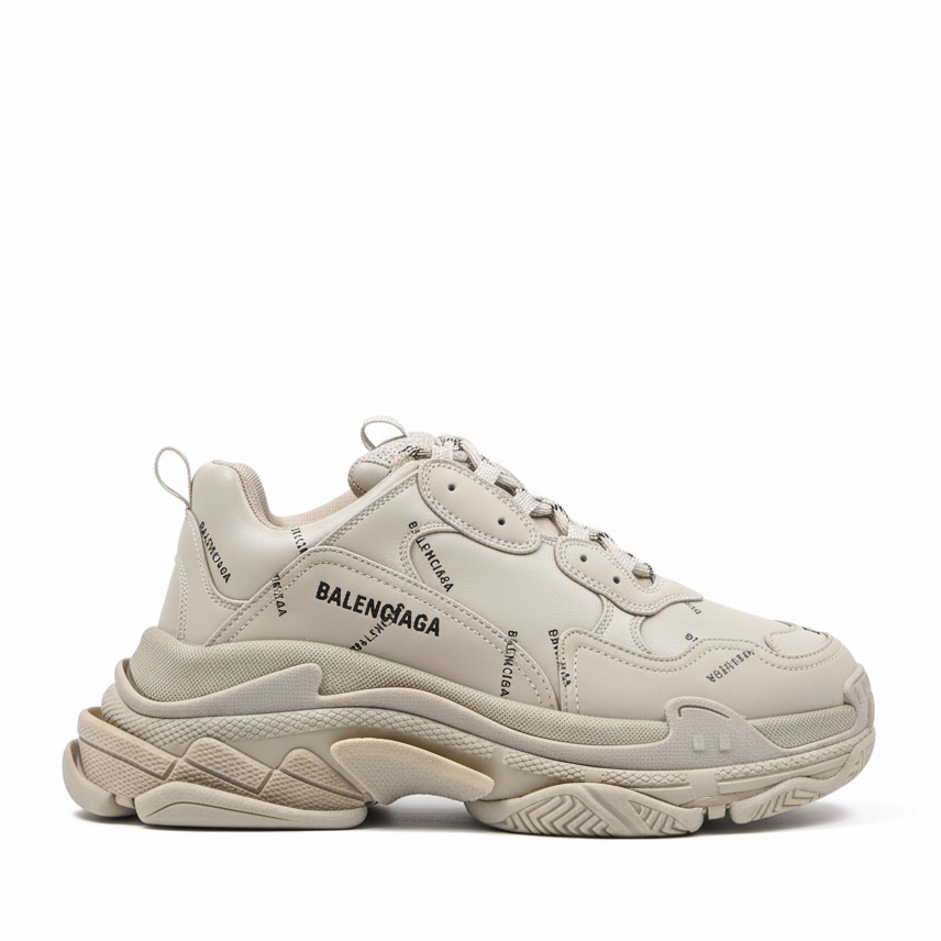 Balenciaga Triple S "Beige-All Over Logo"