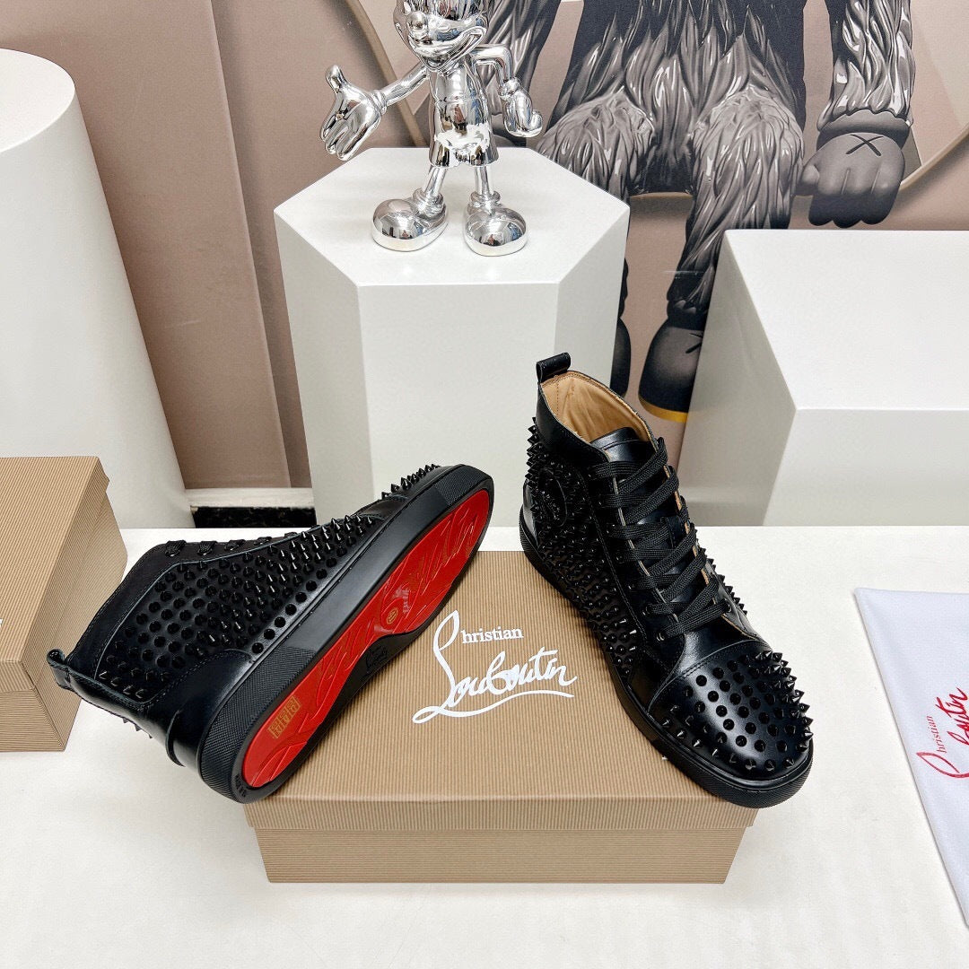 Christian Louboutin High-Top Louis Spikes "Black"
