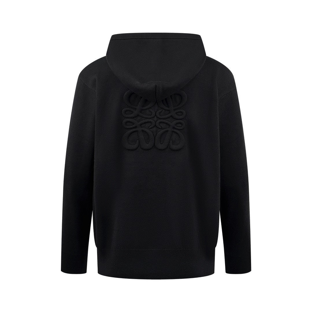 Loewe Anagram Zip-up Hoodie "Black"