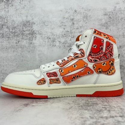 Amiri Skel Top High "White-Orange Bandana"
