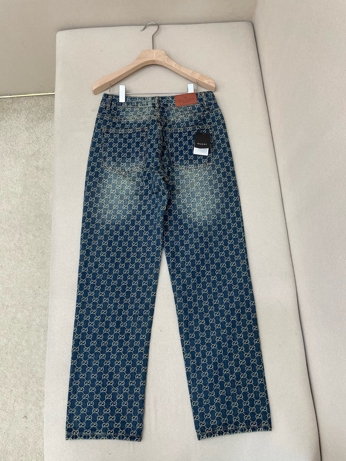 Gucci GG Cotton Denim Jacquard Pants