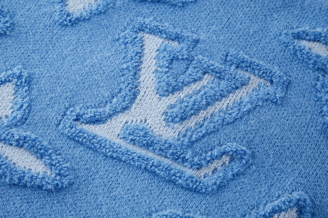 Louis Vuitton Textured Cotton Crewneck "Sky Blue"