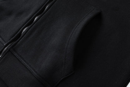 Burberry Logo Print Zip-Up Hoodie "Black"