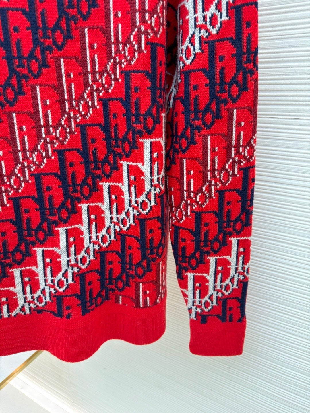 Dior Oblique Sweater "Red Wool Jacquard"