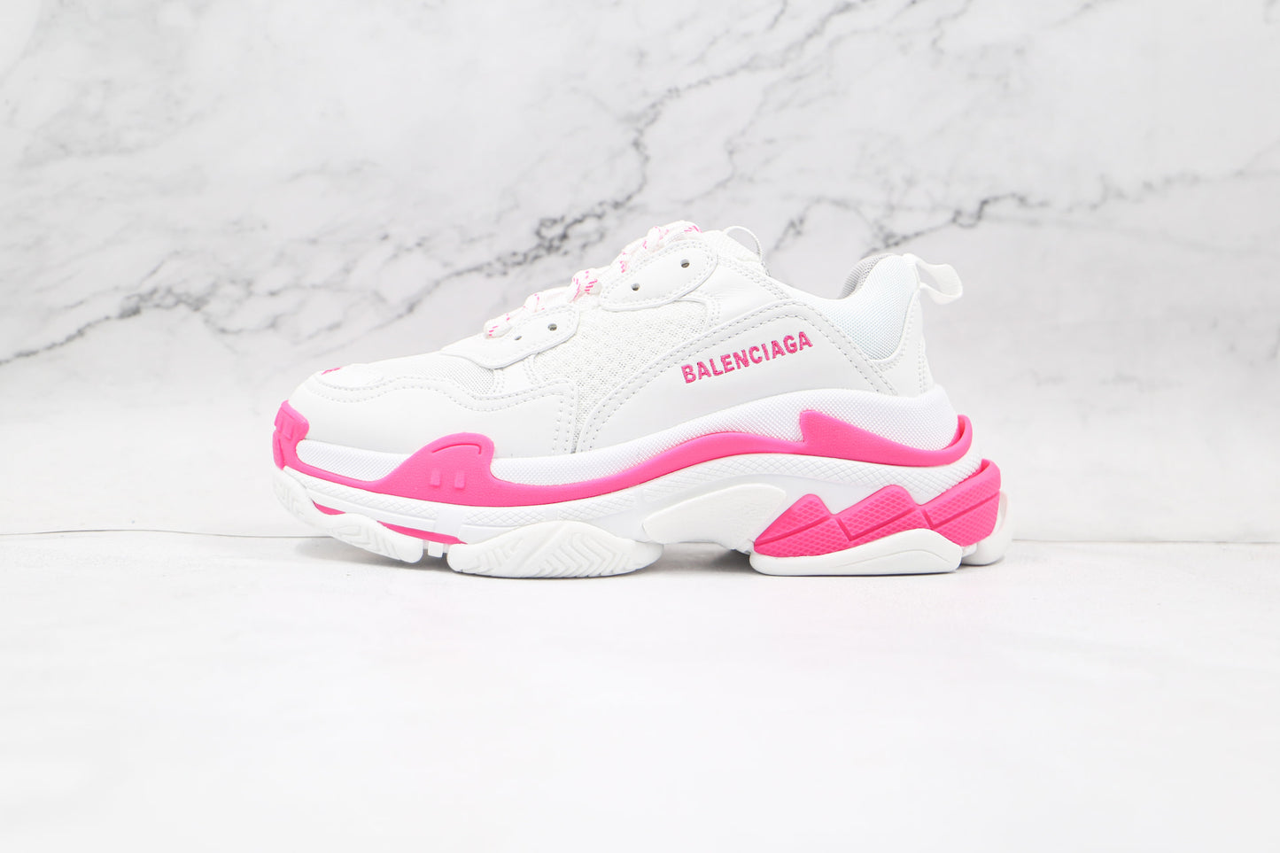 Balenciaga Triple S "White-Fluo Pink"