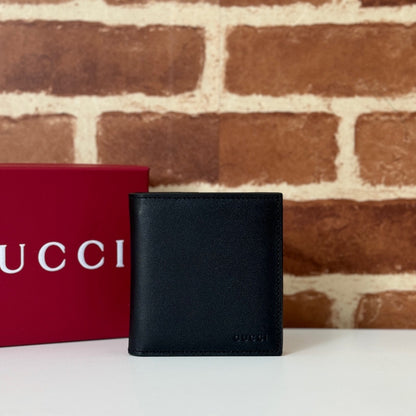 Gucci GG Emblem Bi-Fold Embossed Leather Wallet