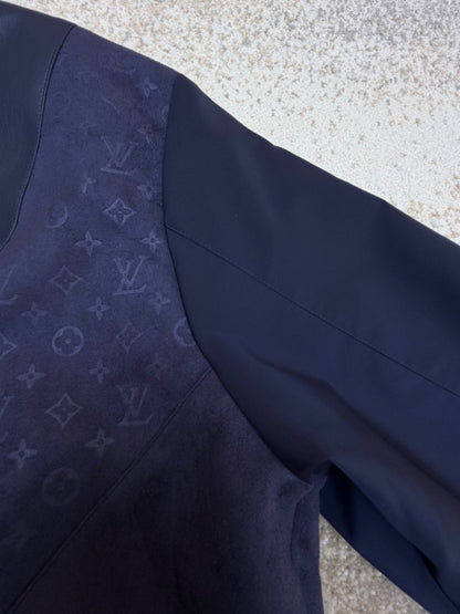 Louis Vuitton Leather Mix Track Top "Dark Navy"