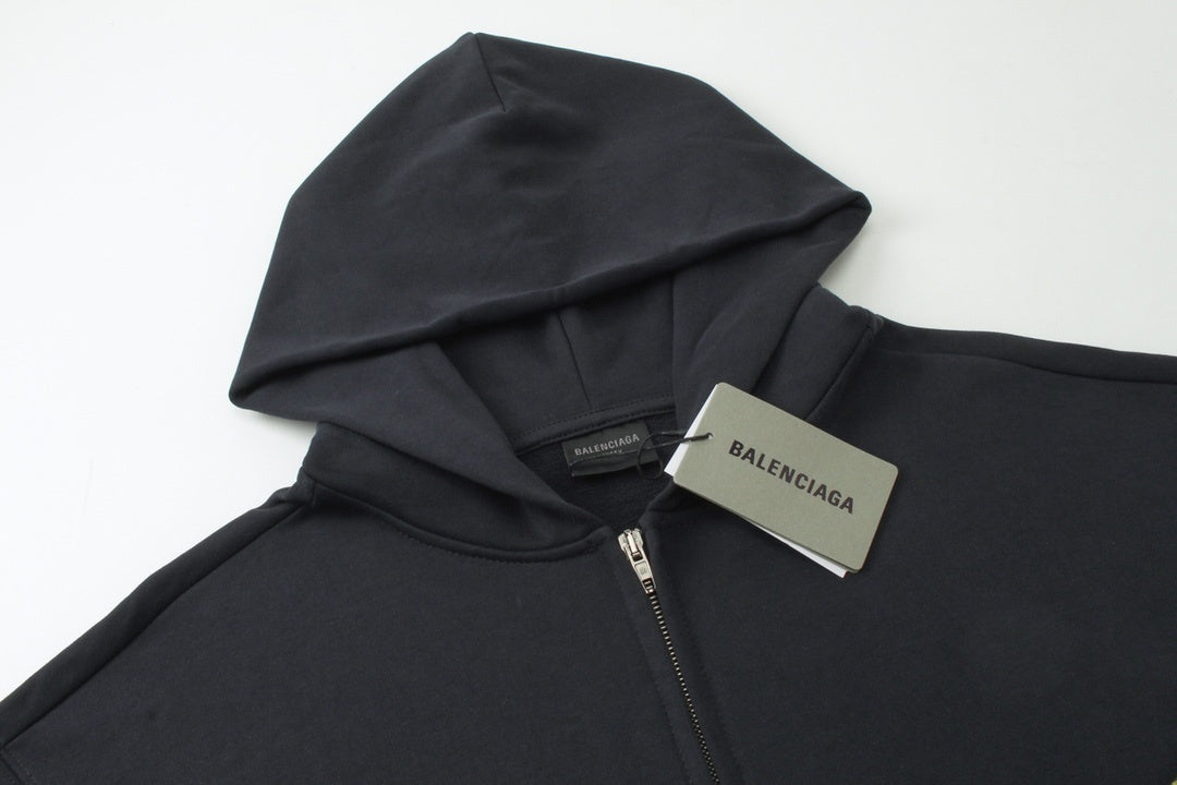 Balenciaga Zip-Up Hoodie "Black-Red"