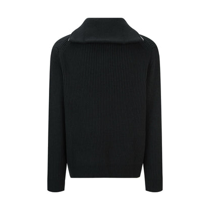 Moncler Logo Rib Wool Turtleneck "Black"