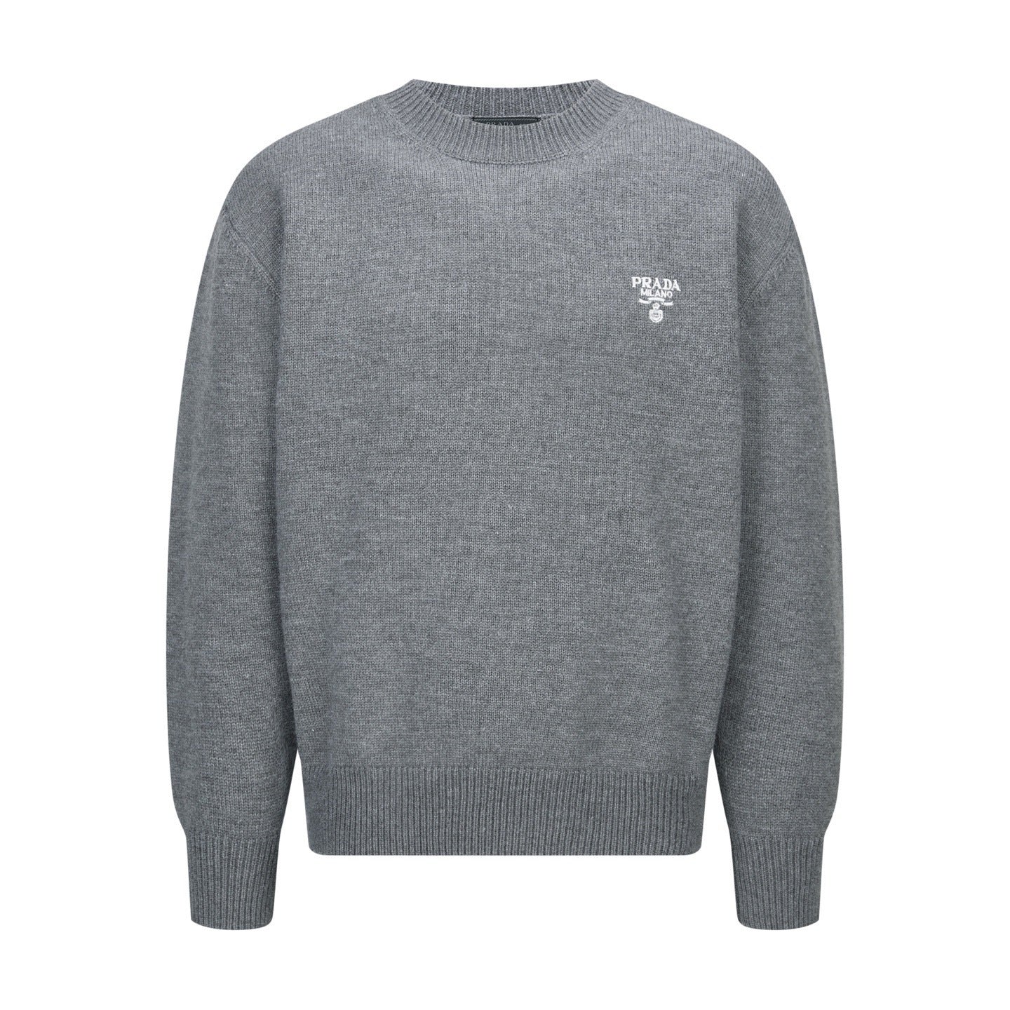 Prada Embroidered Logo Sweater "Grey"