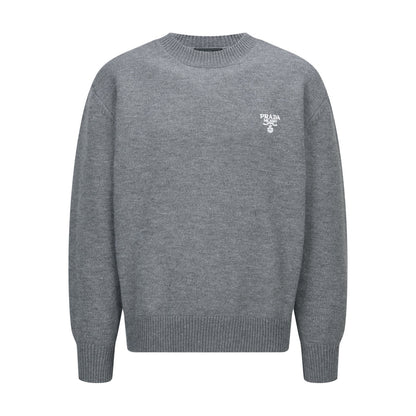 Prada Embroidered Logo Sweater "Grey"