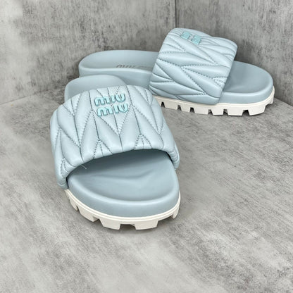 Miu Miu Slides "Baby Blue-White"