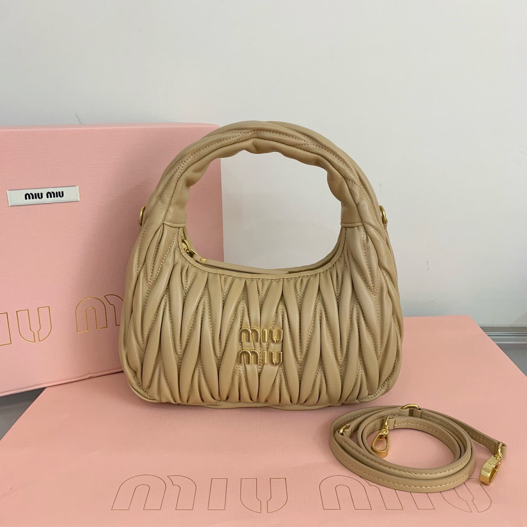 Miu Miu Wander Matelassé Nappa Leather Hobo Bag