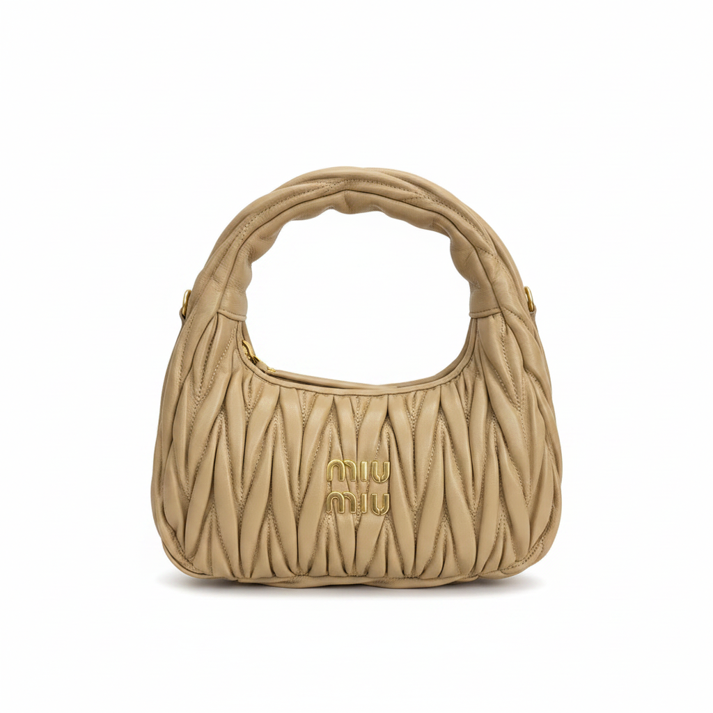 Miu Miu Wander Matelassé Nappa Leather Hobo Bag