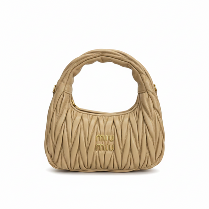 Miu Miu Wander Matelassé Nappa Leather Hobo Bag