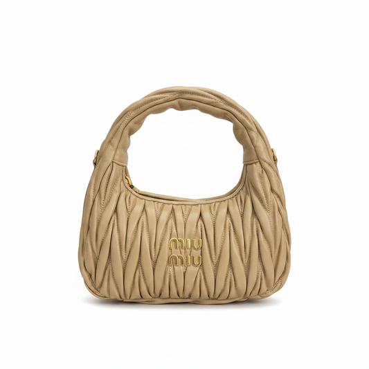 Miu Miu Wander Matelassé Nappa Leather Hobo Bag