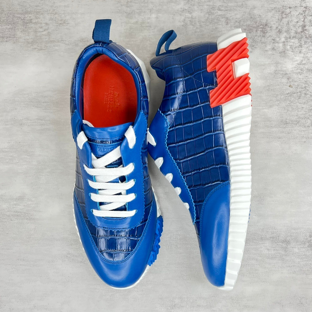 Hermes Bouncing Sneakers "Blue Crocodile Pattern"